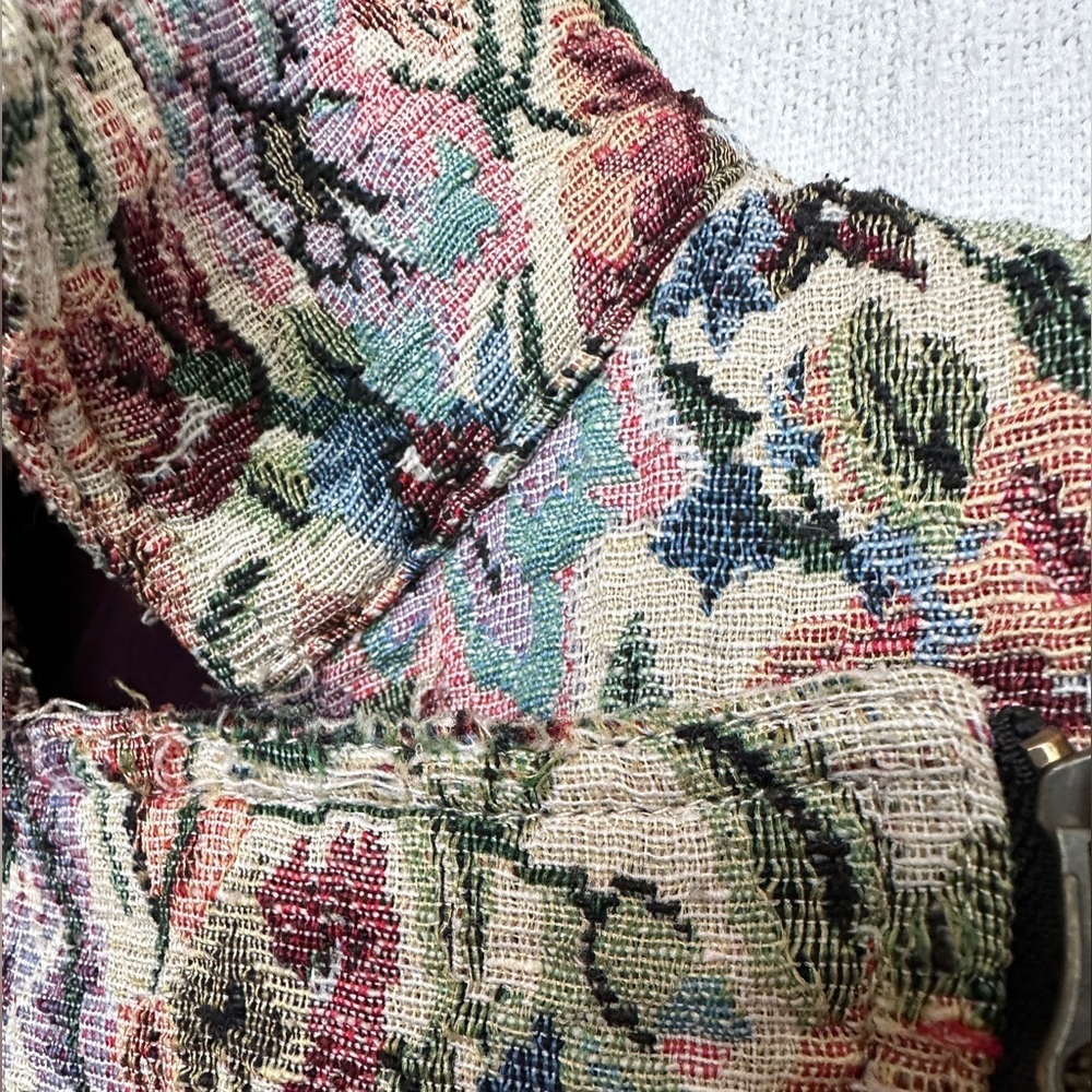 Free People Tapestry Boho Distressed Cropped Jacket - Picture 6 of 10